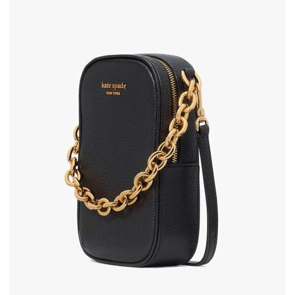 Kate Spade Jolie Chain Phone Leather Crossbody Purse KI517 Black - Picture 10 of 16